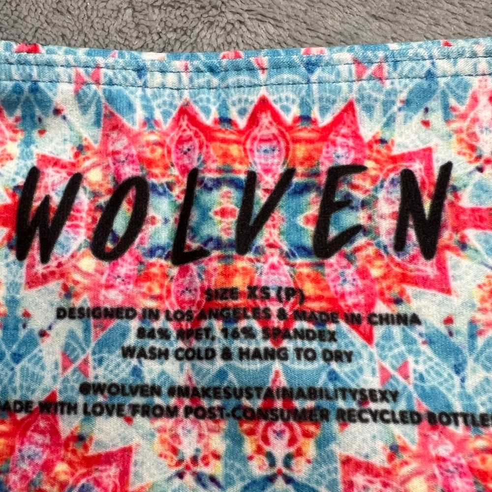 🎯NWOT Wolven Amalfi Flare Blue Pink Size XSP - Picture 11 of 14